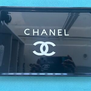Black tray with Chanel white lettering 11.5 x7.5"